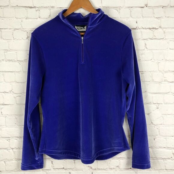 Obermeyer Velour Purple 1/4 Zip Pullover Women's Sz Medium - Picture 1 of 8